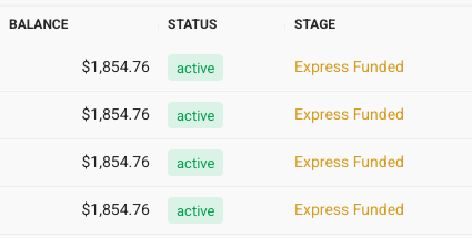 Four funded accounts running at once