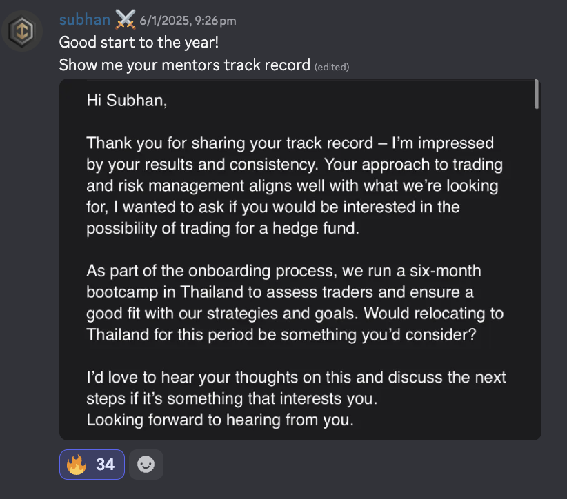 A hedge fund came recruiting