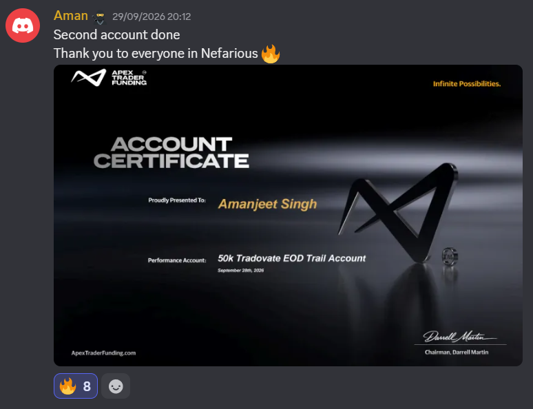 Second funded account, $50K Apex